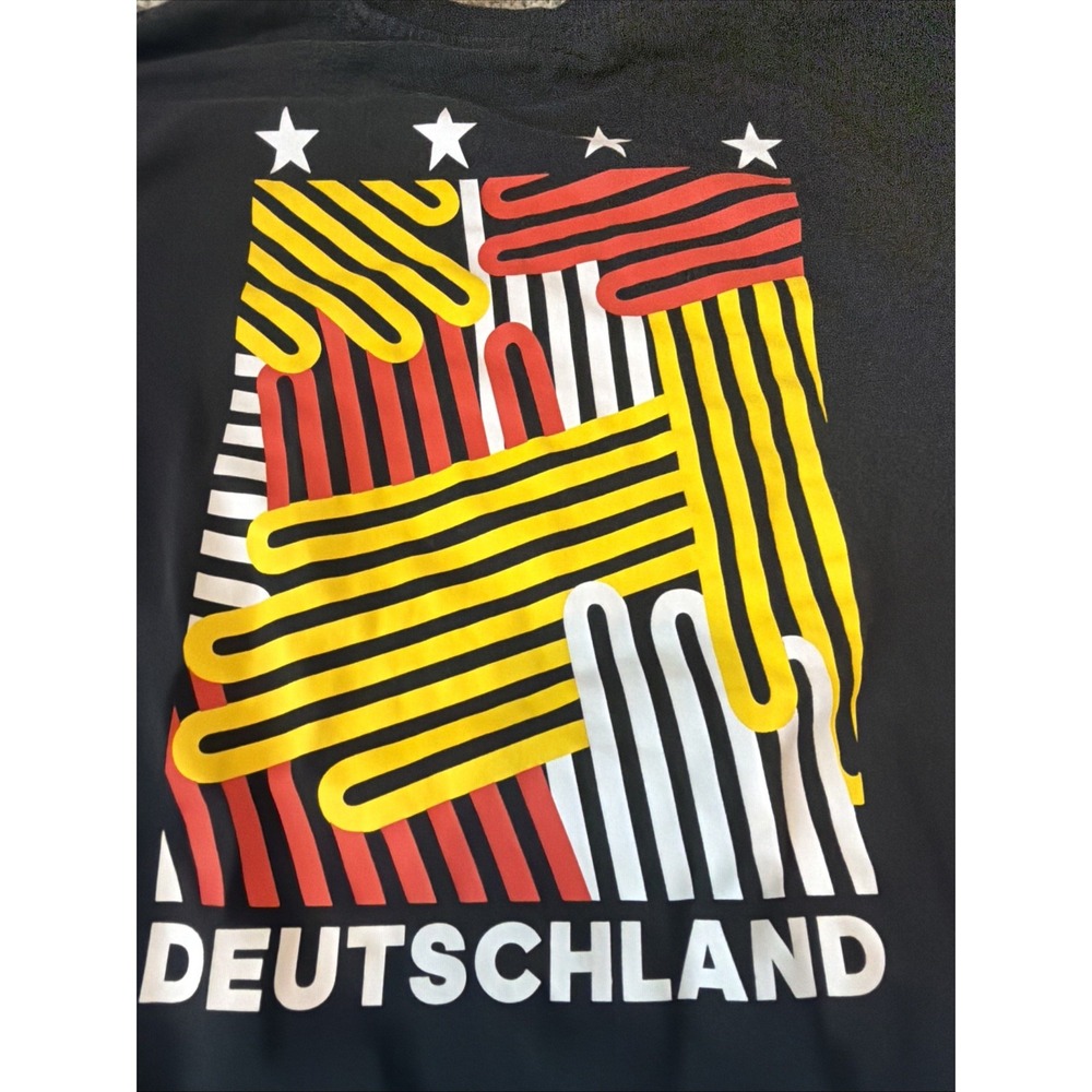 XL ADIDAS Black Mens DEUTSCHER BUND Germany Soccer 2 Sided Graphic Shirt - Picture 5 of 6